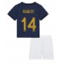 Cheap France Adrien Rabiot #14 Home Football Kit Children World Cup 2022 Short Sleeve (+ pants)